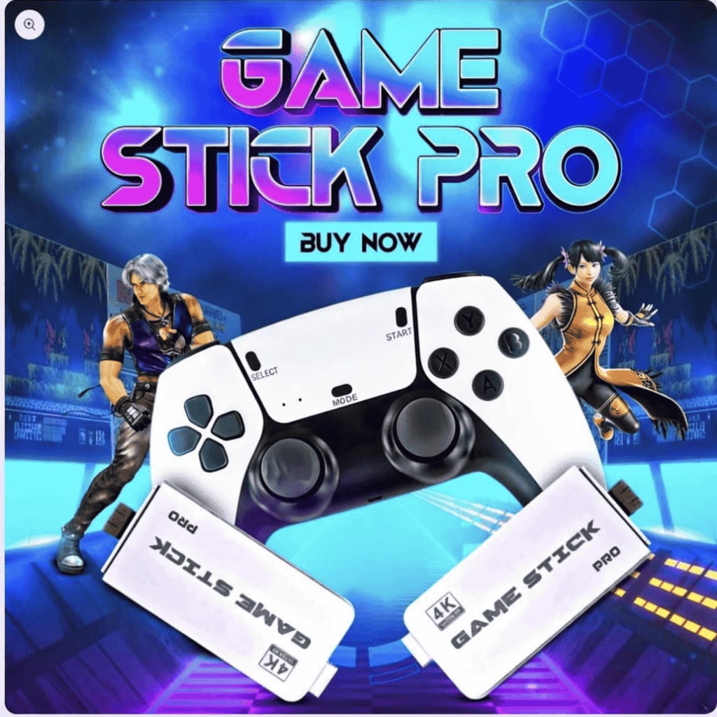 Retro Game Stick Pro + 2 Wireless Controllers